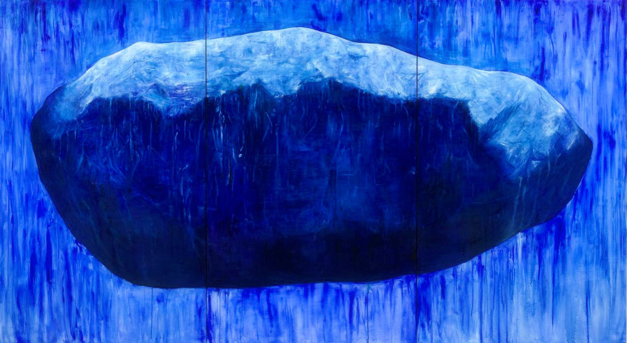 「어느 돌멩이에게 보내는 메세지」 , 2023, oil on canvas, 162.2 x 291cm